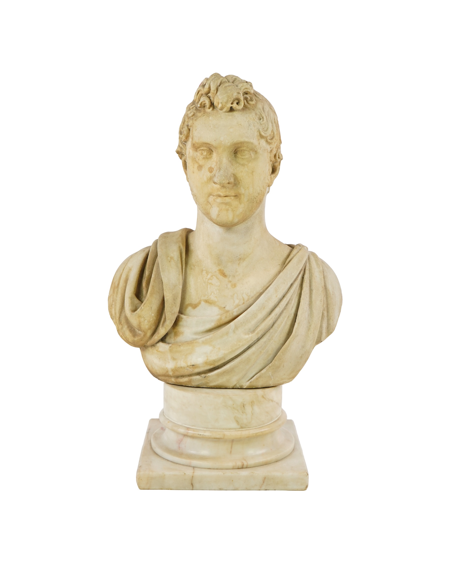 A neoclassical life size marble bust of a gentleman, early 19th century